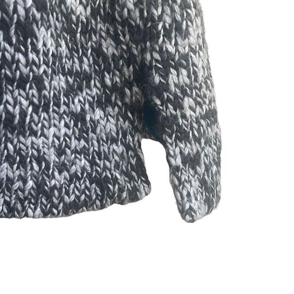 Pendleton Black Gray Marled Sweater Coat 3 Button Med Petite Wool Blend Grandma - Picture 5 of 11